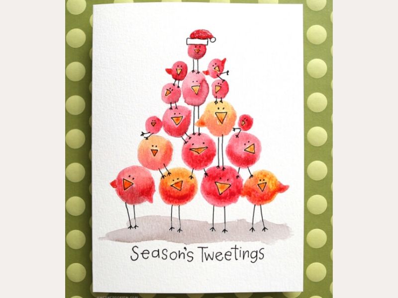 Whimsical trends Christmas card for children
