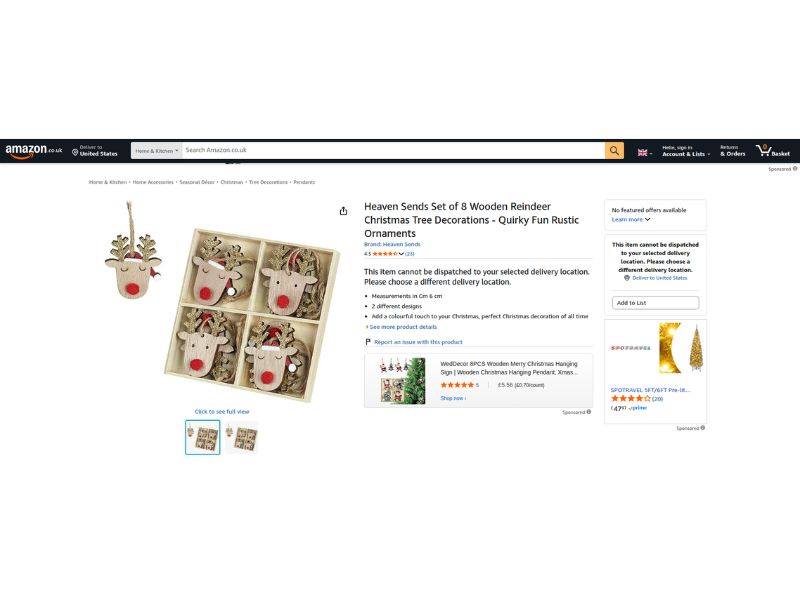 Wooden reindeer ornaments