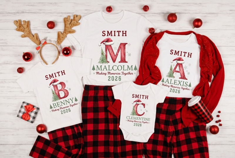 christmas family custom name shirts