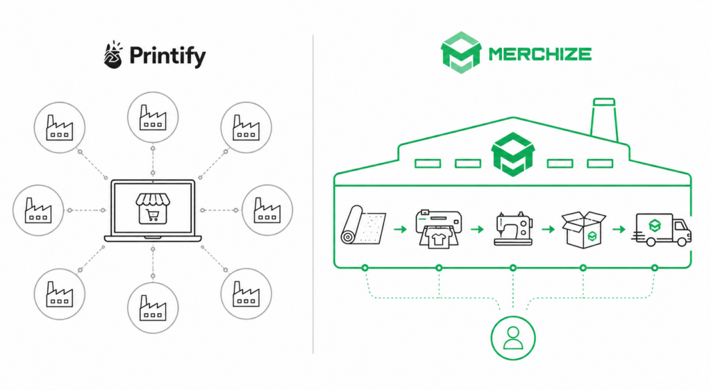 printify vs merchize model