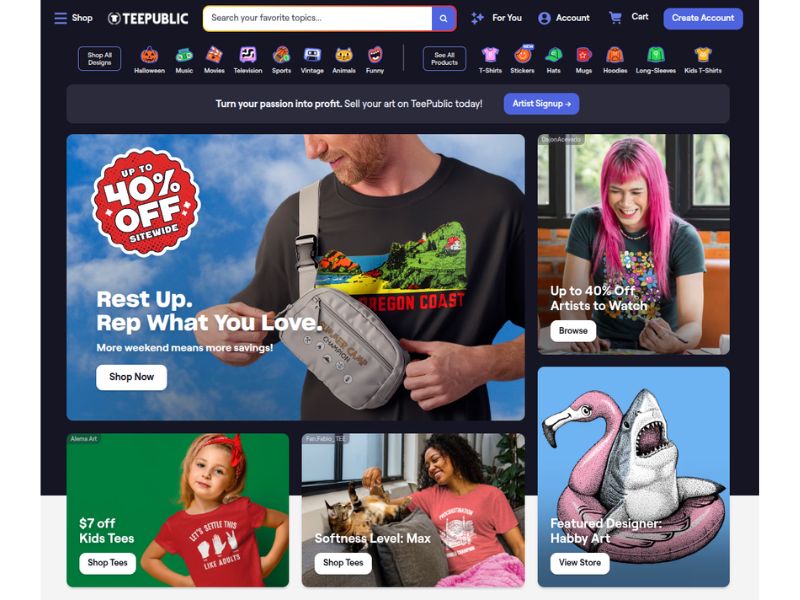start a POD business without a website with TeePublic