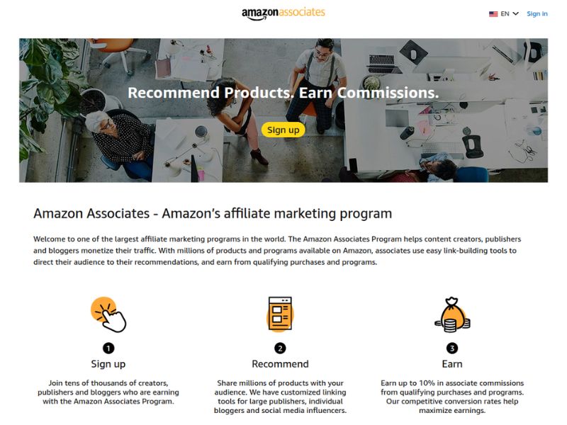 Amazon affiliate program