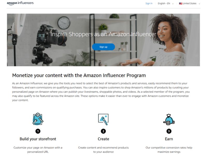 Amazon influencer program