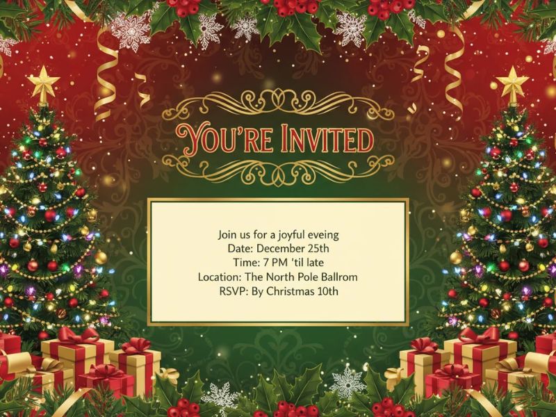 Classic holiday wording for christmas party