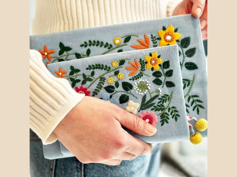 Embroidered notebook covers
