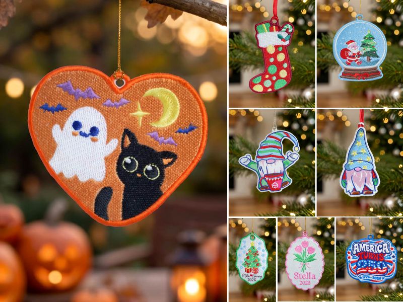 Embroidered ornaments