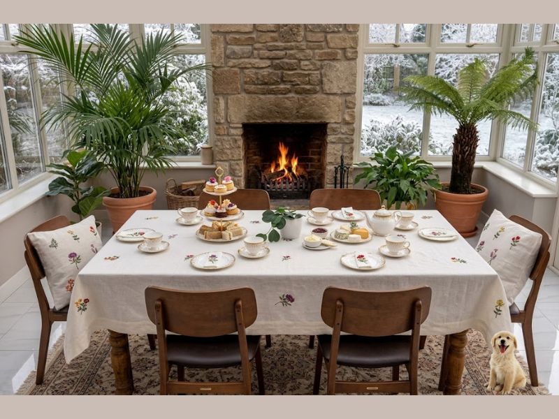 Embroidered tablecloths