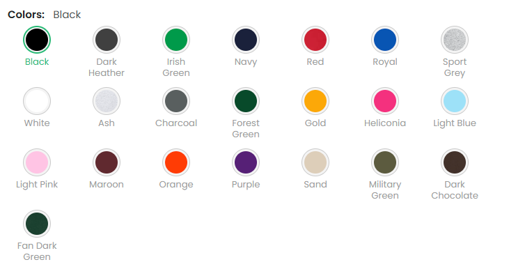 Gildan 18000 made in us colors chart