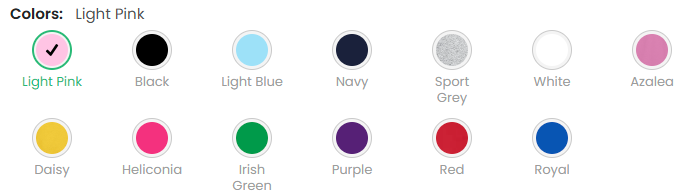 Gildan 5000L made in US colors chart