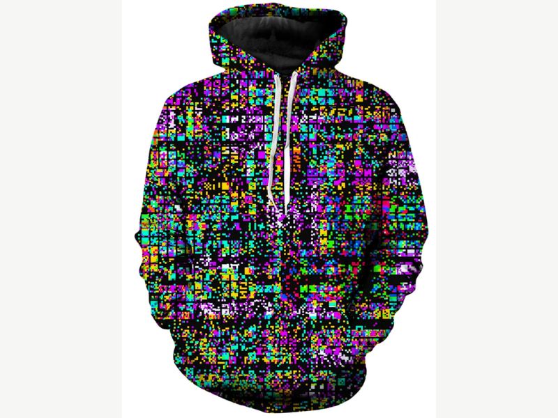 Hoodie with Glitch Art design