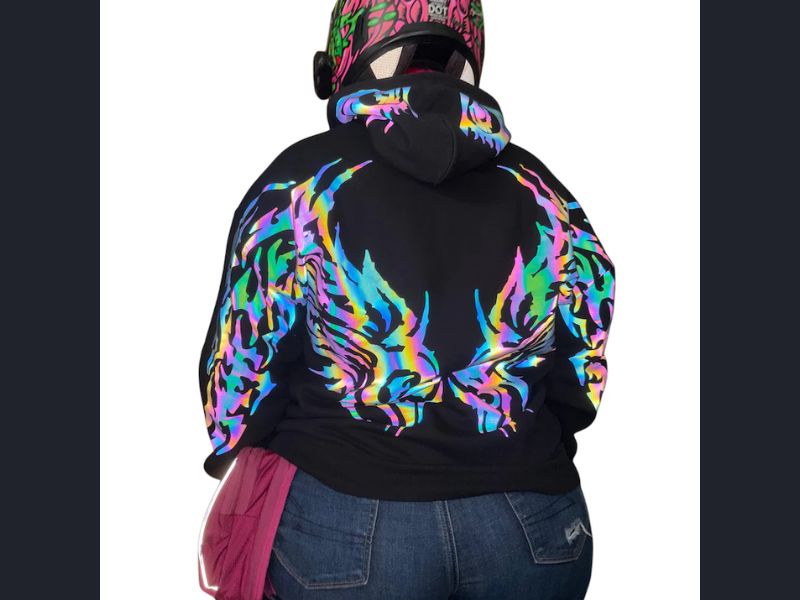 Hoodie with Reflective Glow-in-the-Dark Patterns