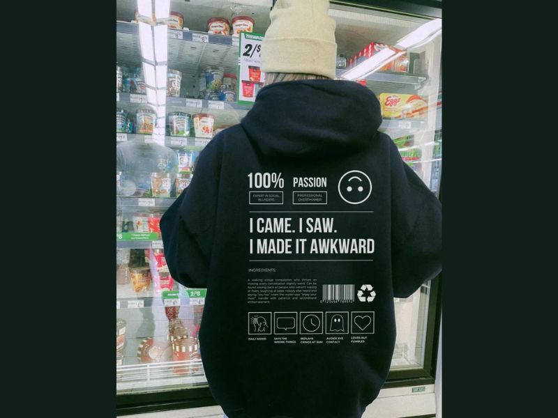 Hoodie with Sarcastic Prints