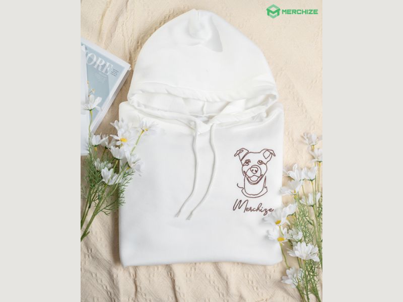 embroidered Lightweight Classic Unisex Hoodie