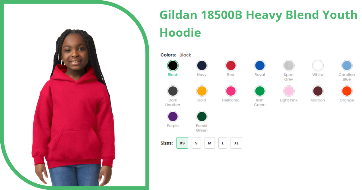 Gildan 18500B Heavy Blend Youth Hoodie